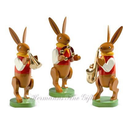 Bunny Musicians, 3 Figurines